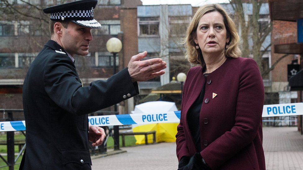 Wiltshire Police Chief Constable Kier Pritchard and Home Secretary Amber Rudd