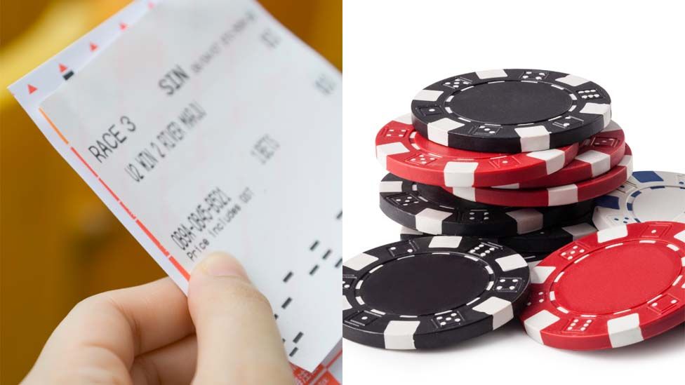 Betting slip and casino chips