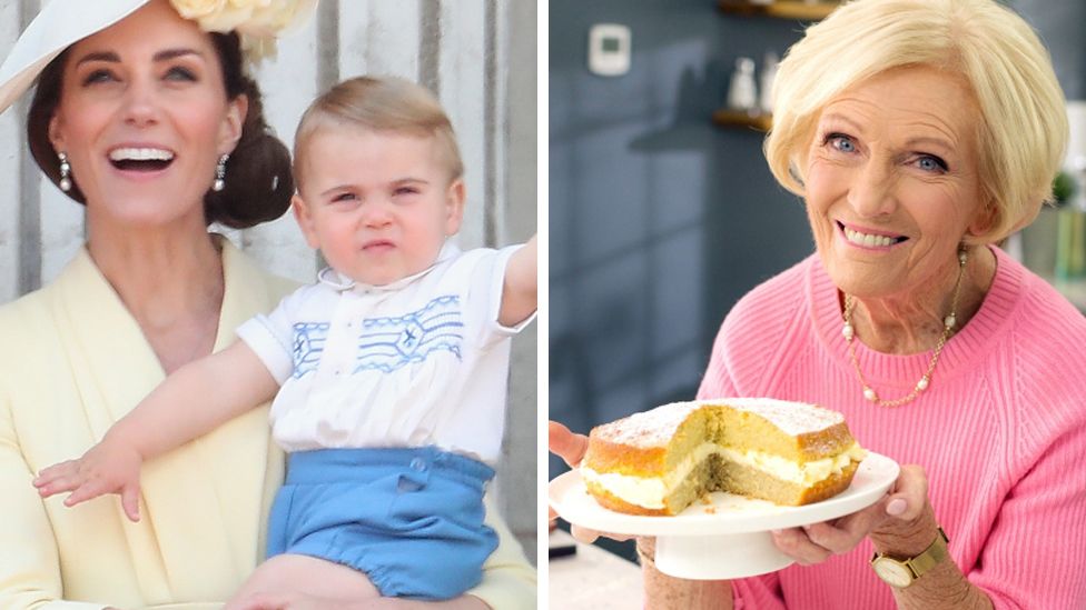 Duchess of Cambridge with Prince Louis, Mary Berry