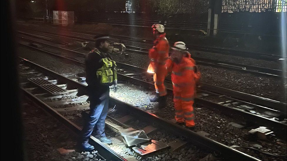 Workers on rail track between Paddington and Acton Main line