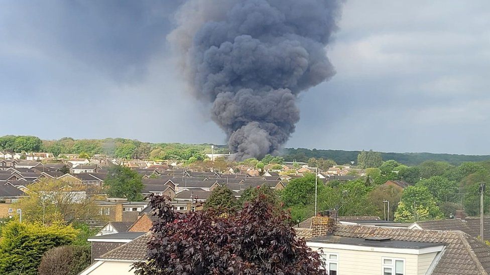 A fire in Eastwood, near Southend