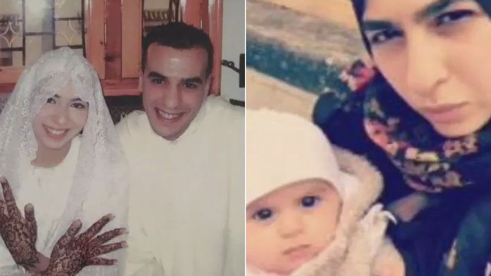Farah Hamdan with her husband Omar Belkadi and Farah with her their baby Leena
