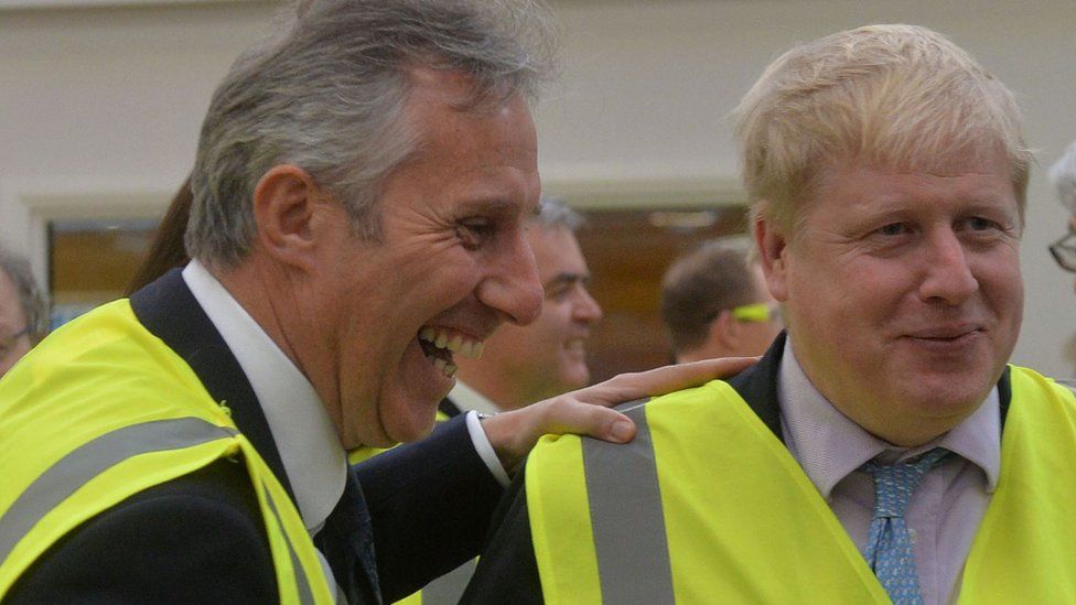 Ian Paisley and Boris Johnson in Ballymena in 2016