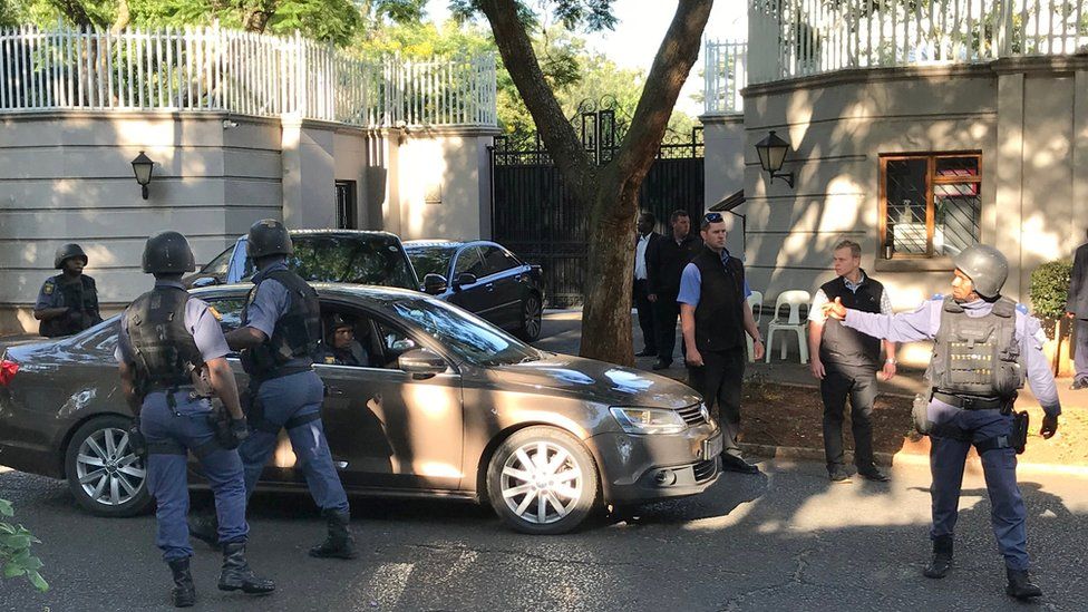 The Hawks special police unit raid the Gupta family compound on 14 February 2018
