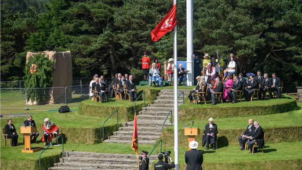 Tynwald Hill with reduced numbers of people