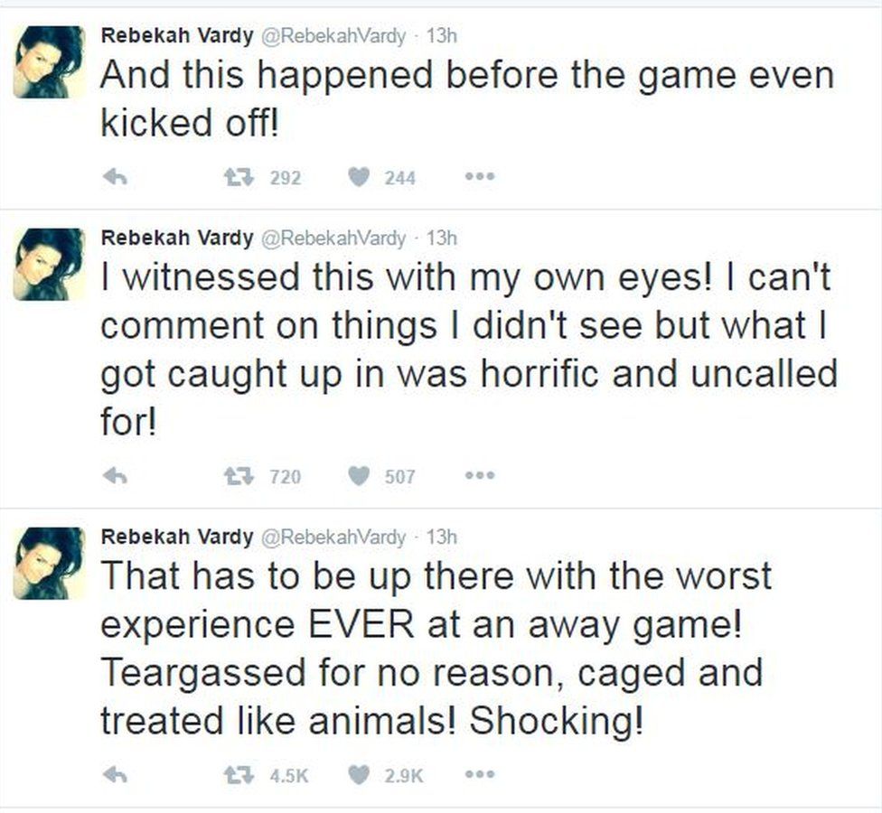 Jamie Vardy's Wife Rebekah Tear-gassed At Euro 2016 - BBC News