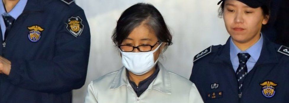Choi Soon-sil is taken into court in Seoul