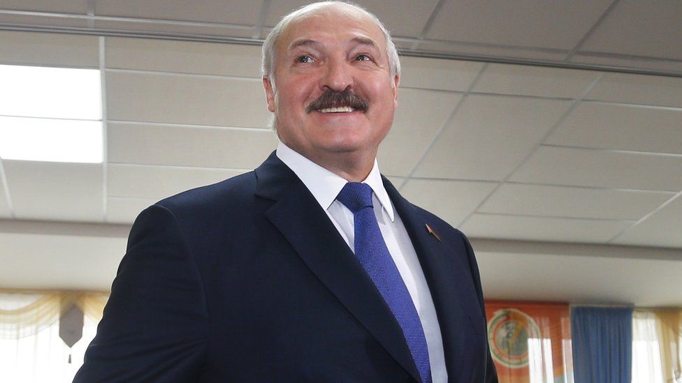 Belarusian President Alexander Lukashenko during election in Minsk, 11 Oct 15