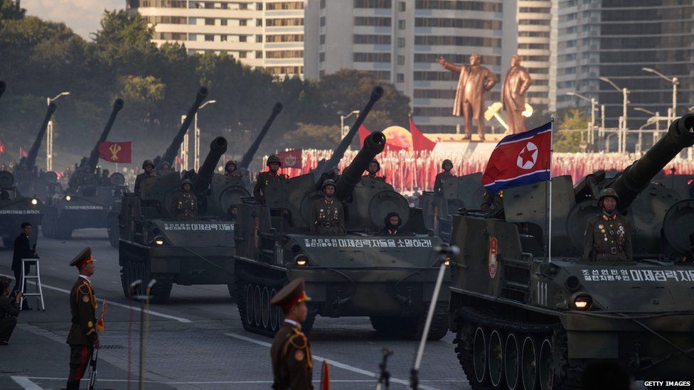 North Korean tanks on display