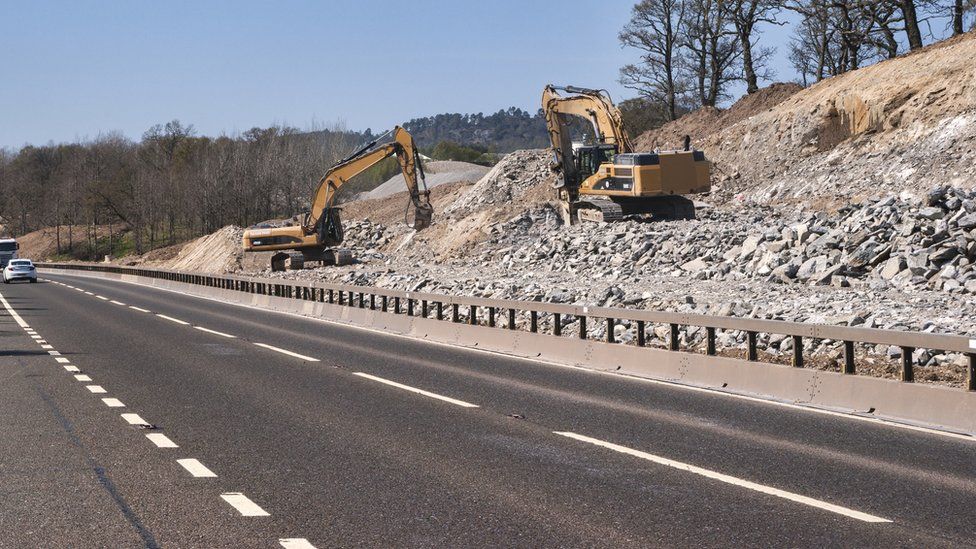 Construction work on A9 near Aviemore