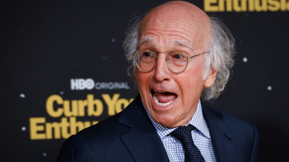US actor Larry David arrives for the Season 11 premiere of the HBO comedy show "Curb Your Enthusiasm" at Paramount Studios in Los Angeles, California, USA, 19 October 2021. S