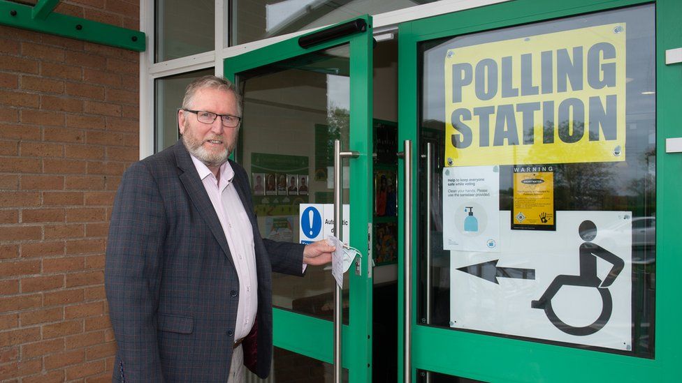 Doug Beattie at the polling station