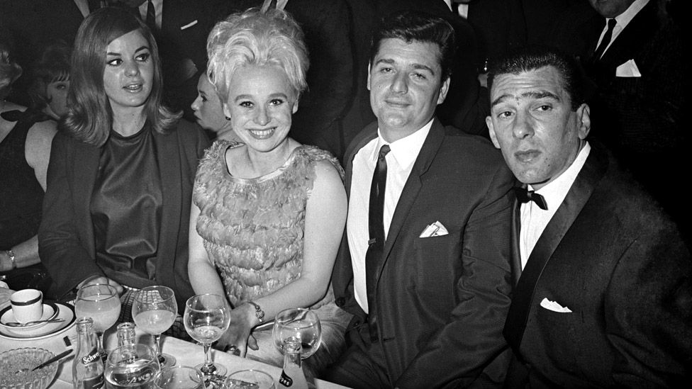 Frances Shea (left) and her husband Reggie Kray with Windsor and her husband Ronnie Knight in 1965