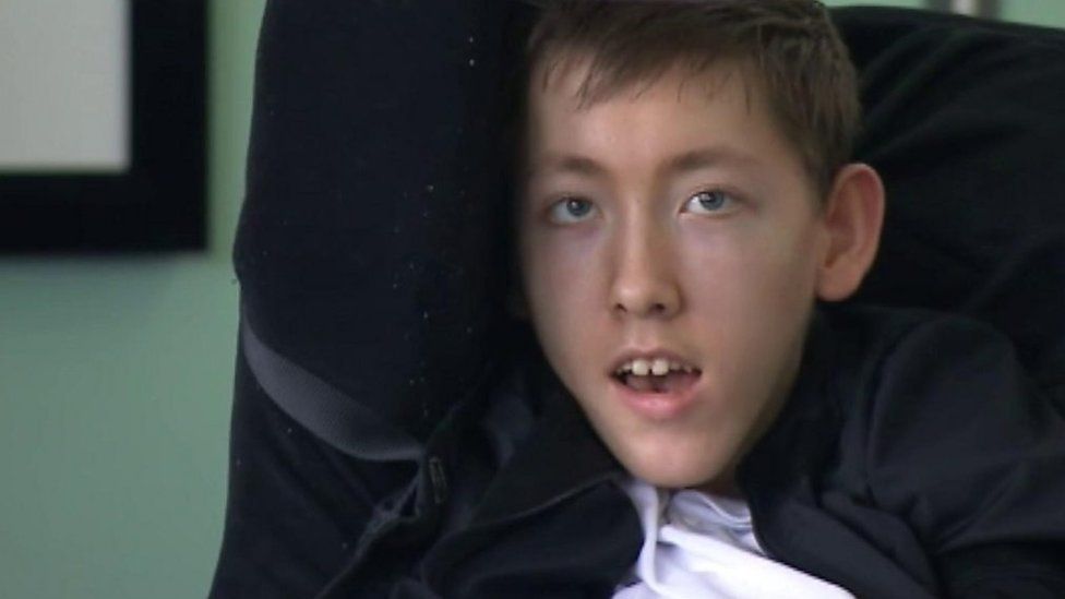 Luke, 16, who lives with the rare neurological condition Schizencephaly
