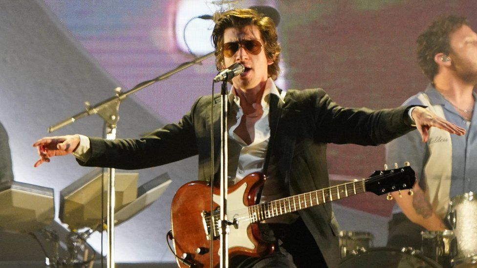 Arctic Monkeys band perform aat Glastonbury