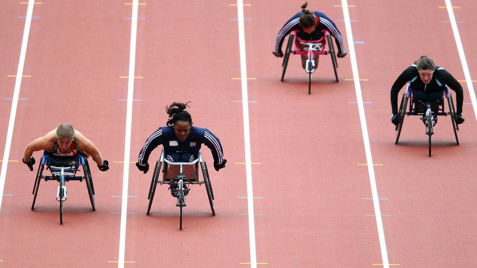 Anne Wafula-Strike competing at the London Paralympic Games