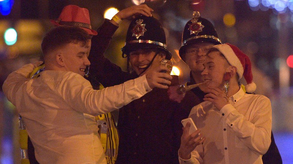 Revellers in St Mary Street, Cardiff