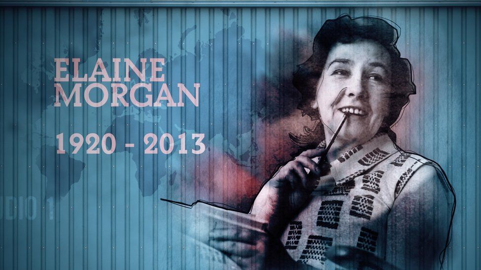 Photo of Elaine Morgan with her year of birth and death