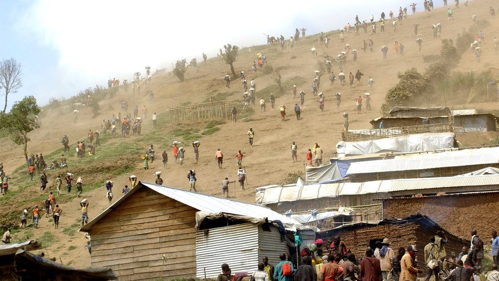 Informal mining operation in DR Congo