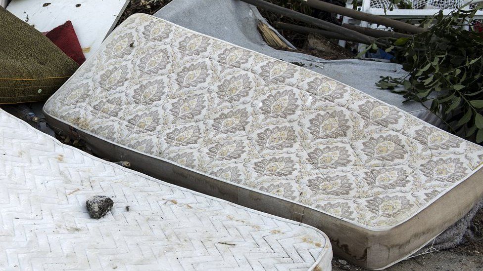 Bulky waste including discarded mattresses