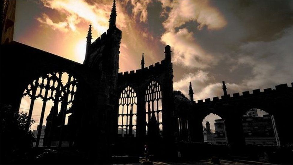 Coventry Cathedral at sunset