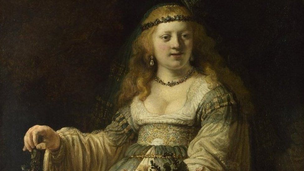 Saskia van Uylenburgh in Arcadian Costume, 1635, by Rembrandt