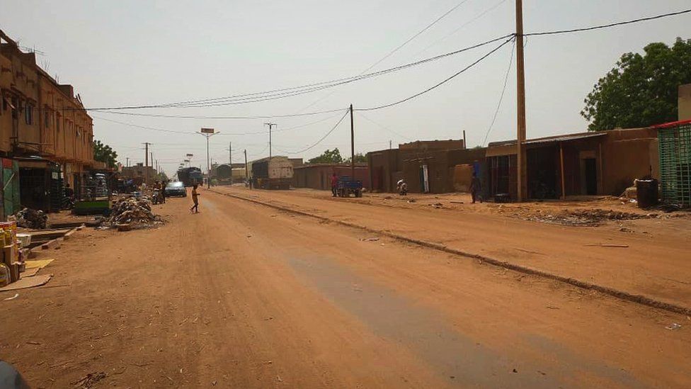 An empty street in the city of Gao