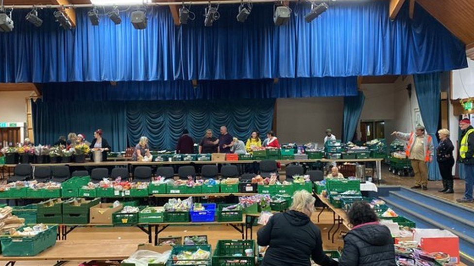 Food larder in Exeter Hall