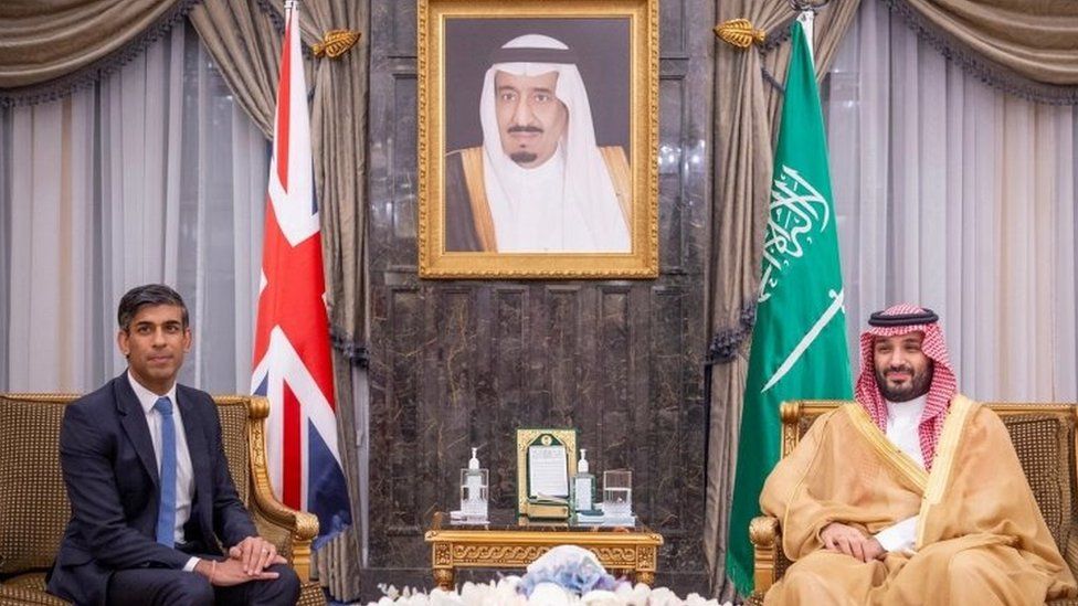 Rishi Sunak and Crown Prince Mohammed bin Salman