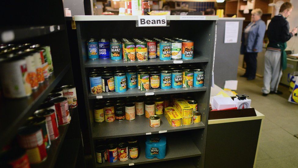 Food bank shelves