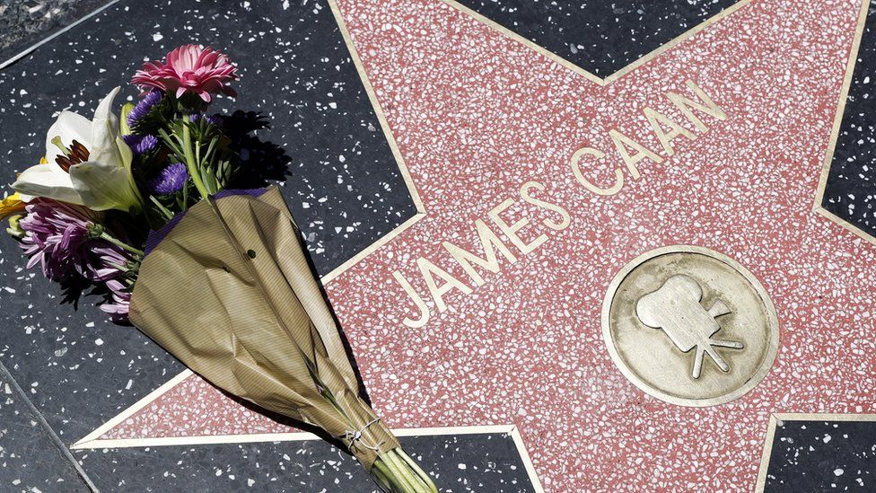Flowers were laid across US actor James Caan's Hollywood Walk of Fame Star in Los Angeles on Thursday