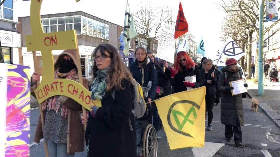 Extinction Rebellion protest in Plymouth