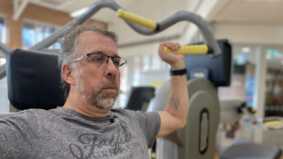 Photograph of Patrick Dumayne at the gym