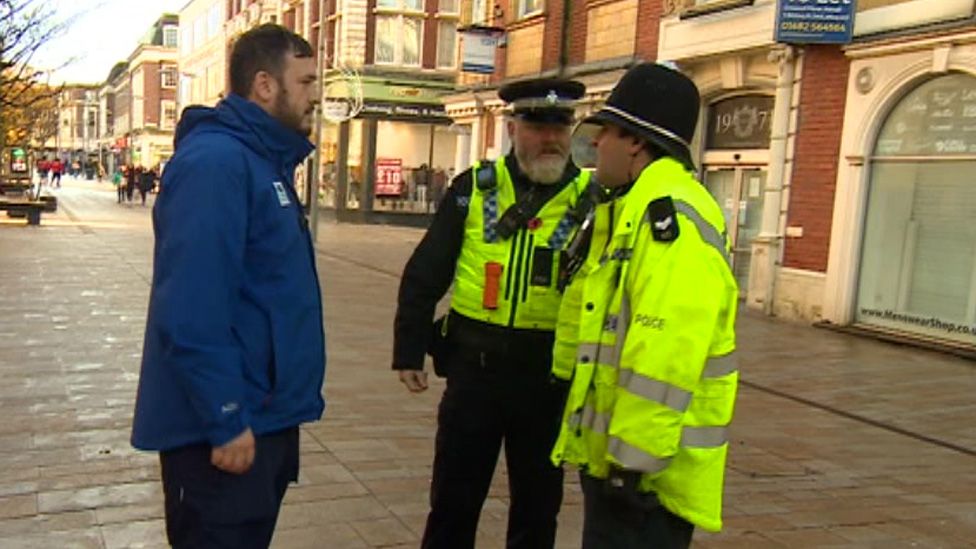 Police officers on patrol