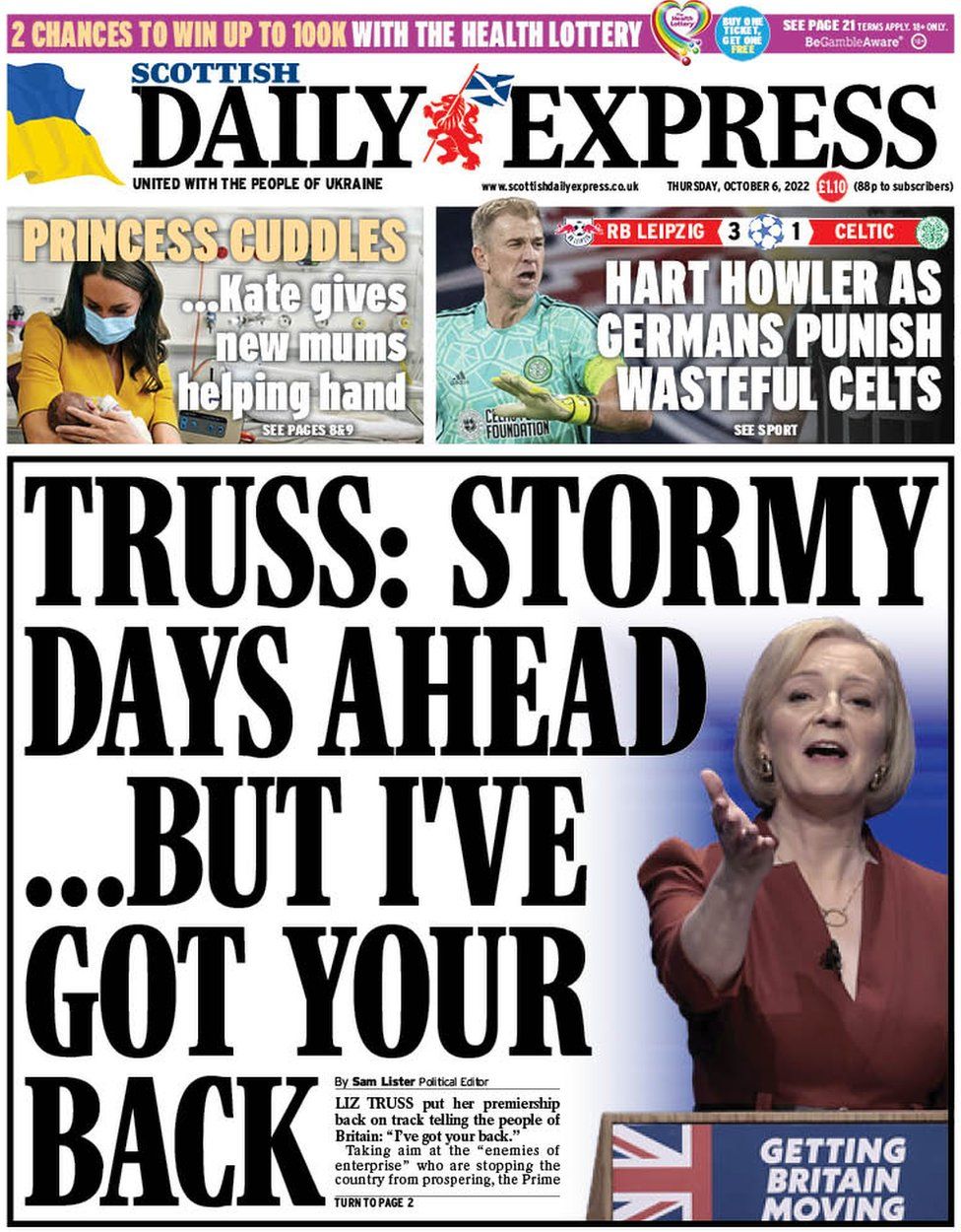 Daily Express (UK) Front Page for 21 October 2022