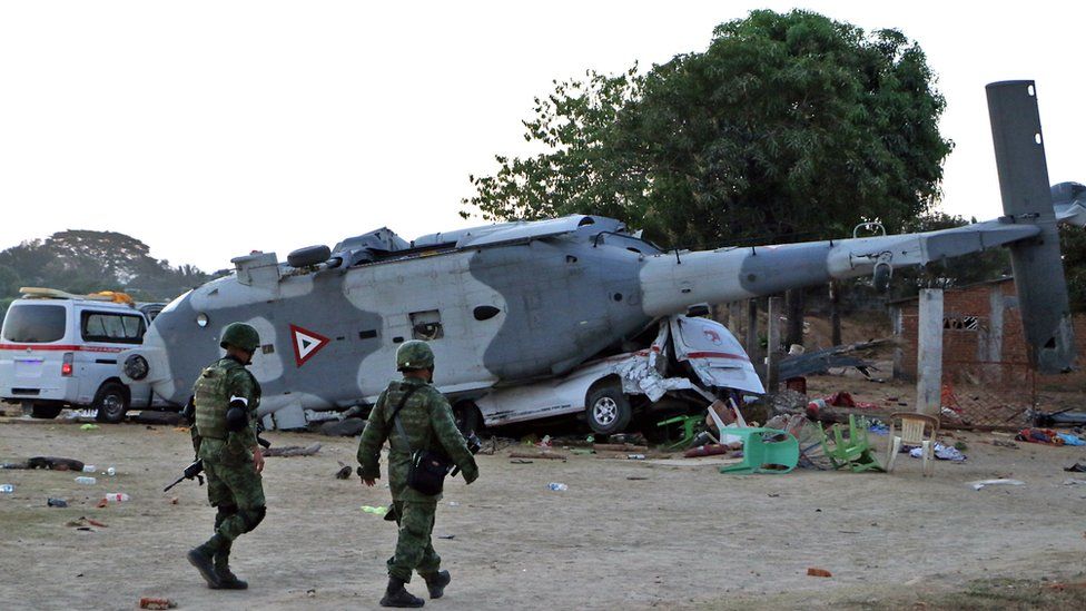 Scene of helicopter crash - 17 February