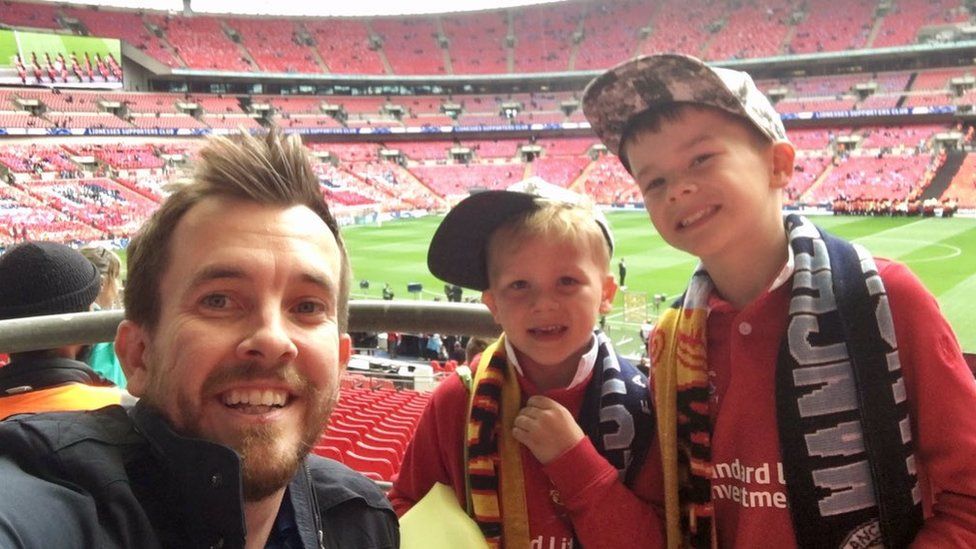 Dan Humphries with sons Liam and George