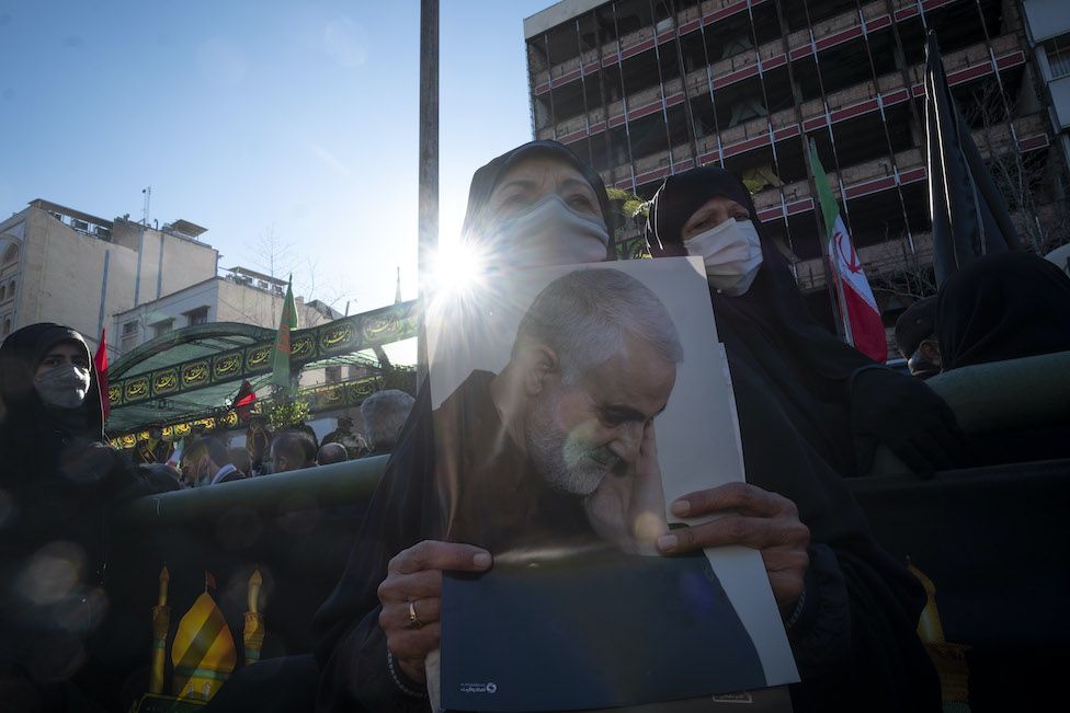 Mourners in Tehran