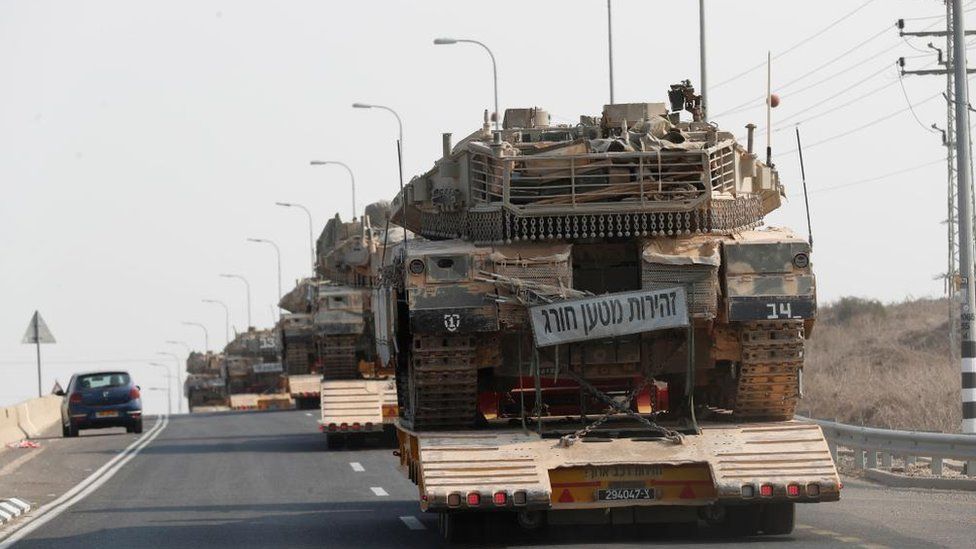 израильские танки направляются в сторону Газы 8 октября