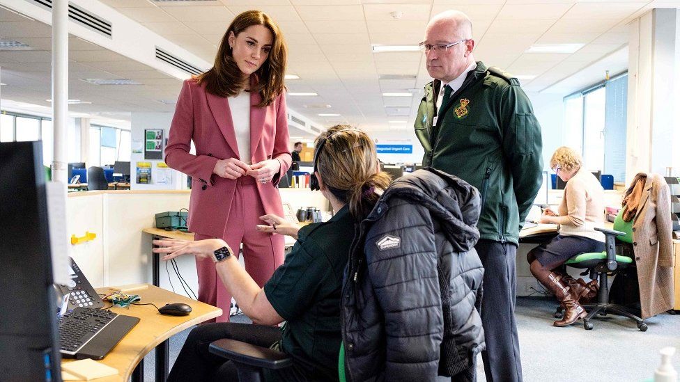 The Duchess of Cambridge with the CEO of the London Ambulance Service