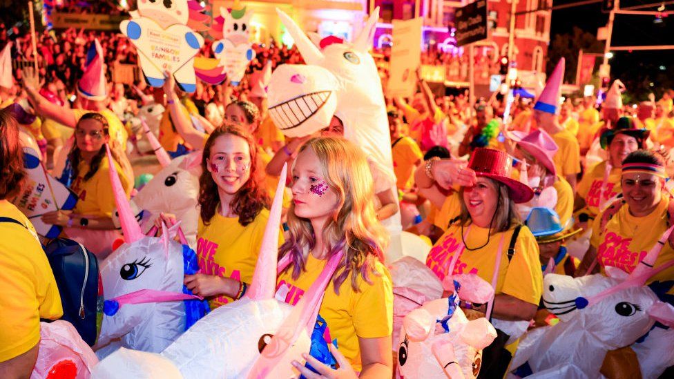 Participants in the 2023 Sydney Gay andamp; Lesbian Mardi Gras Parade