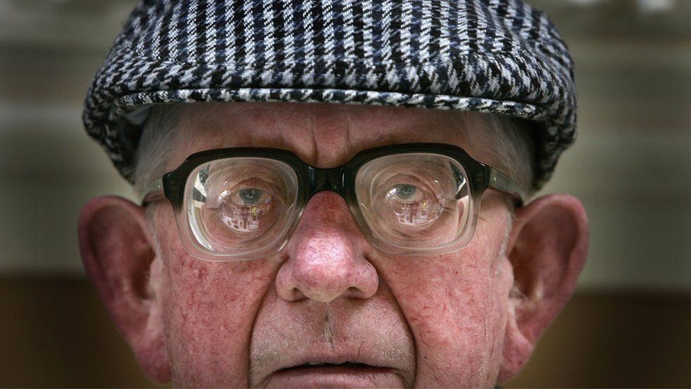 Senior citizen Dougie Pollock attends a seniors event in Blackpool Winter Gardens on May 18, 2006 in Blackpool, England.