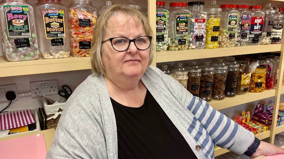 Jan in her sweet shop