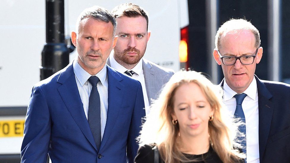 Ryan Giggs arriving at court