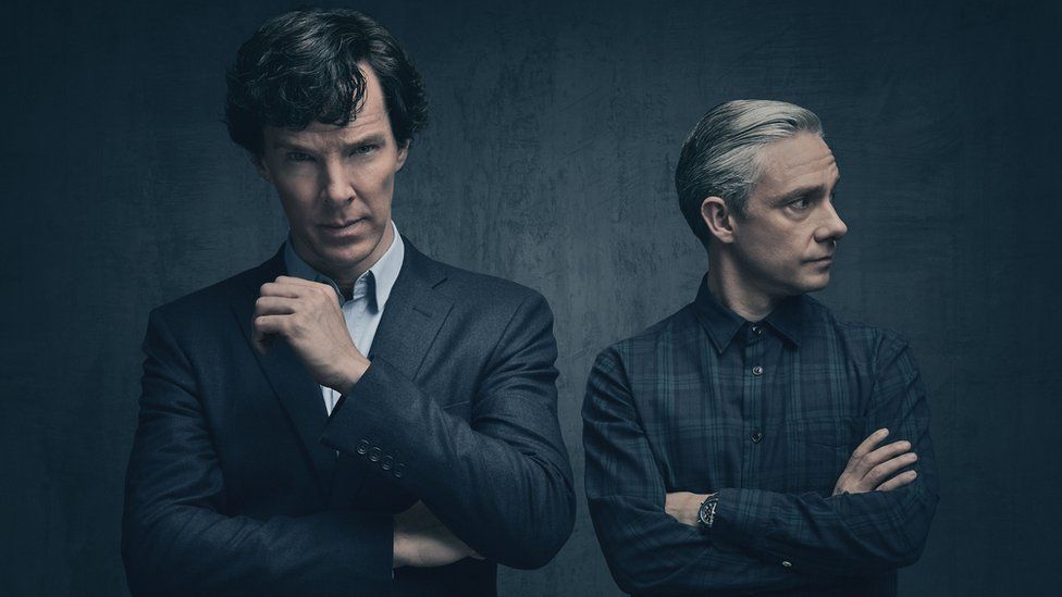 Benedict Cumberbatch as Sherlock and Martin Freeman as Dr John Watson