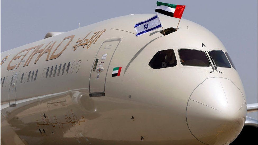 Etihad Dreamliner aircraft at Ben Gurion airport (06/04/21)