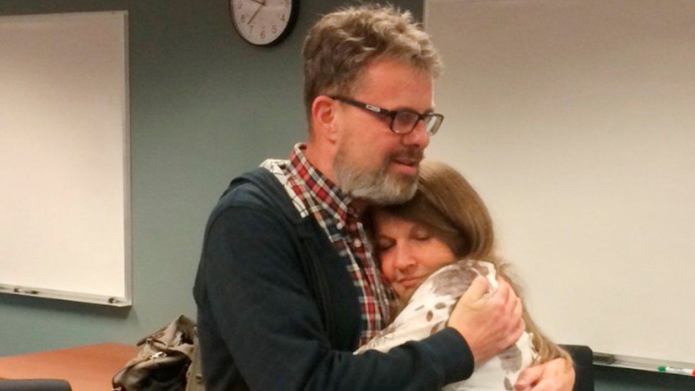 Kevin Garratt is reunited with his wife Julia Garratt in Vancouver