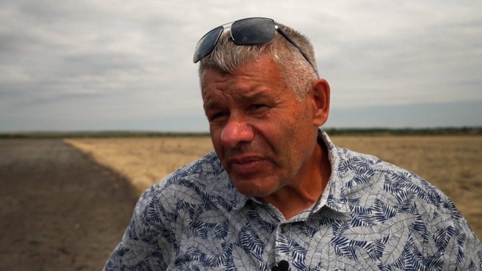 Vadym Sheremet is having to rebuild his entire farm after flood water hit