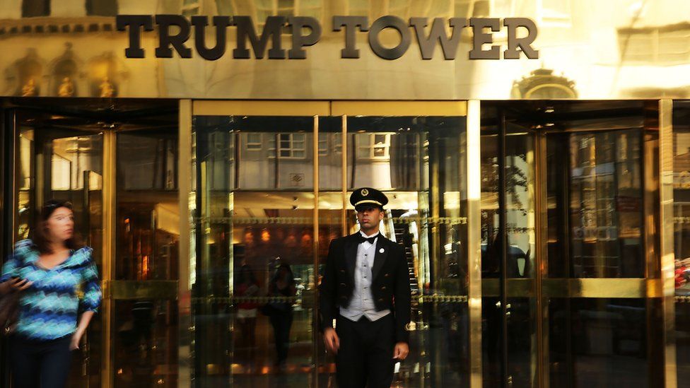 The Trump Tower building is viewed on 5th Avenue on July 22, 2015 in New York City.