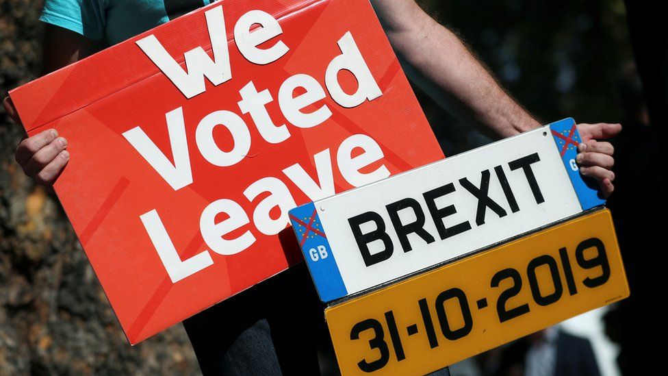 Pro-Brexit demonstrators protest outside the Supreme Court in London,